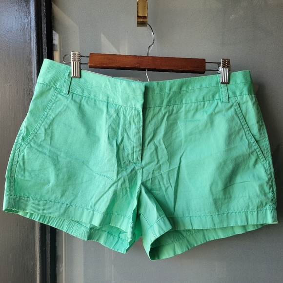J CREW Inseam 3" CHINO SHORTS Size 10 Seamist Green NWT Summer Teal Green Pocket - Picture 2 of 8
